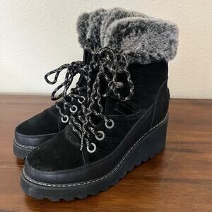 Roxy Alpine Collection Kenzie Waterproof Winter Wedge Black Boots
